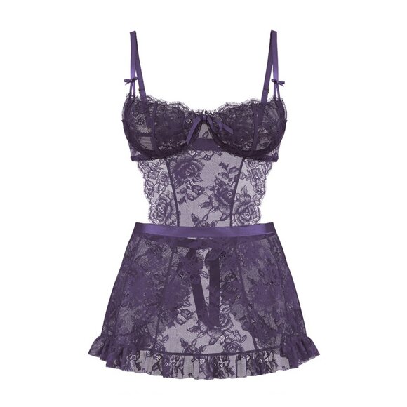 New! Victoria’s Secret Very Sexy Wicked Unlined Rose Lace Apron XXL 41836 - Picture 1 of 10